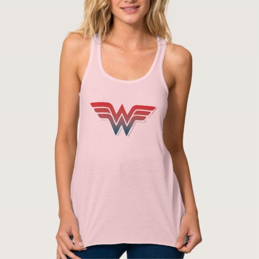 Wonder Woman Red Blue Gradient Logo Tanktop (Voorkant)