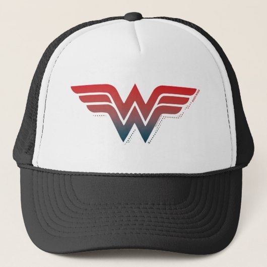 Wonder Woman Red Blue Gradient Logo Trucker Pet (Voorkant)