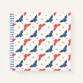 Wonder Woman Red & Blue Logo Pattern Notitieboek (Voorkant)