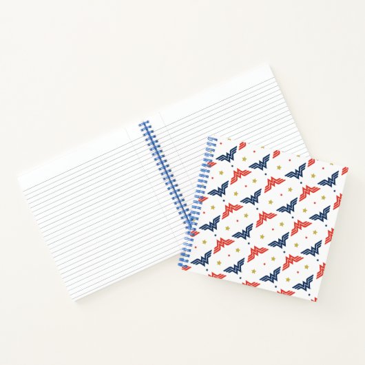 Wonder Woman Red & Blue Logo Pattern Notitieboek (Binnen)