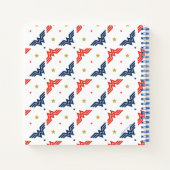 Wonder Woman Red & Blue Logo Pattern Notitieboek (Achterkant)