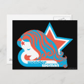 Wonder Woman Red & Blue Star Briefkaart (Voorkant / Achterkant)