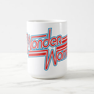 Wonder Woman Red en Blue Stripe Logo Koffiemok