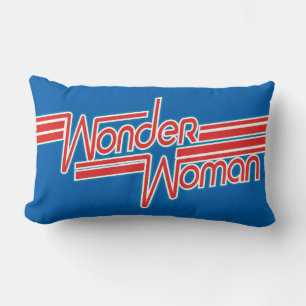 Wonder Woman Red en Blue Stripe Logo Kussen