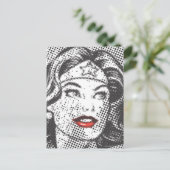 Wonder Woman Red Lips Briefkaart (Staand voorkant)