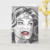 Wonder Woman Red Lips Kaart (Gele Bloem)