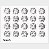 Wonder Woman Red Lips Ronde Sticker (Vel)