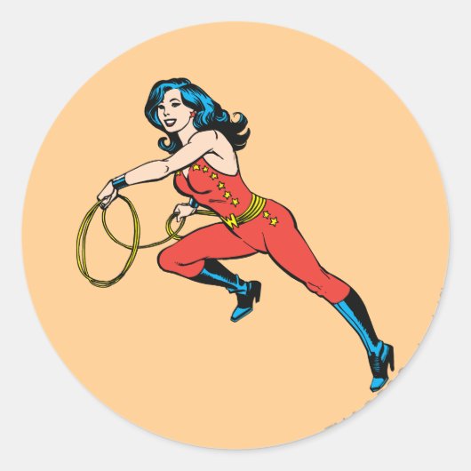 Wonder Woman Red Outfit Ronde Sticker (Voorkant)
