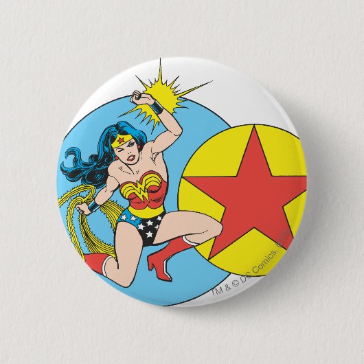 Wonder Woman Red Star Ronde Button 5,7 Cm (Voorkant)