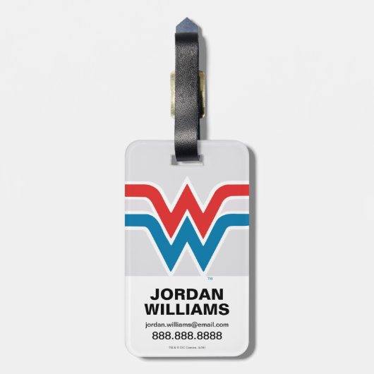 Wonder Woman Red White en Blue Logo Bagagelabel (Achterkant verticaal)