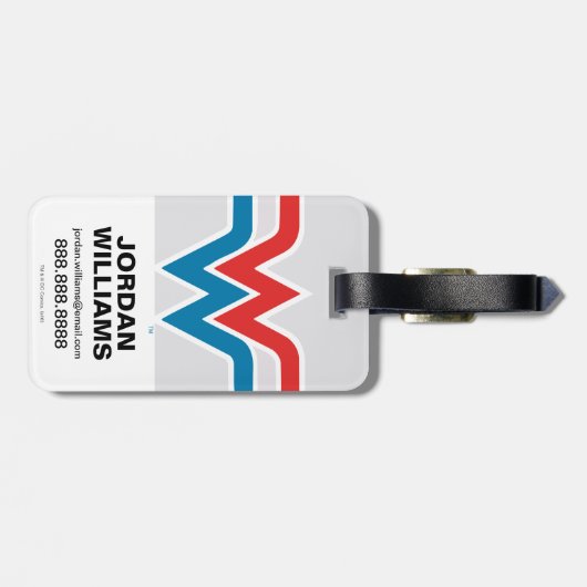 Wonder Woman Red White en Blue Logo Bagagelabel (Achterkant horizontaal)