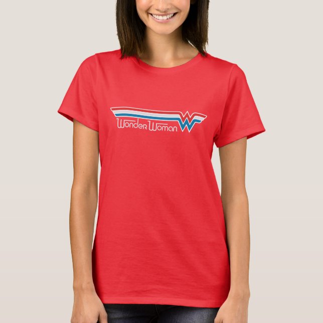 Wonder Woman Red White en Blue Logo T-shirt (Voorkant)