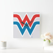 Wonder Woman Red White en Blue Logo Vierkante Klok (Huis)