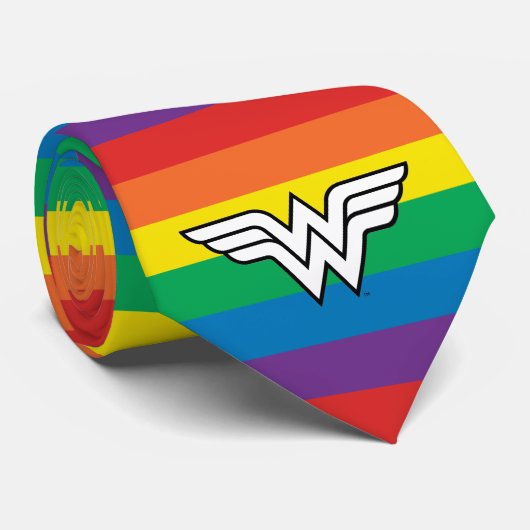 Wonder Woman Regenboog Logo Stropdas (Opgerold)