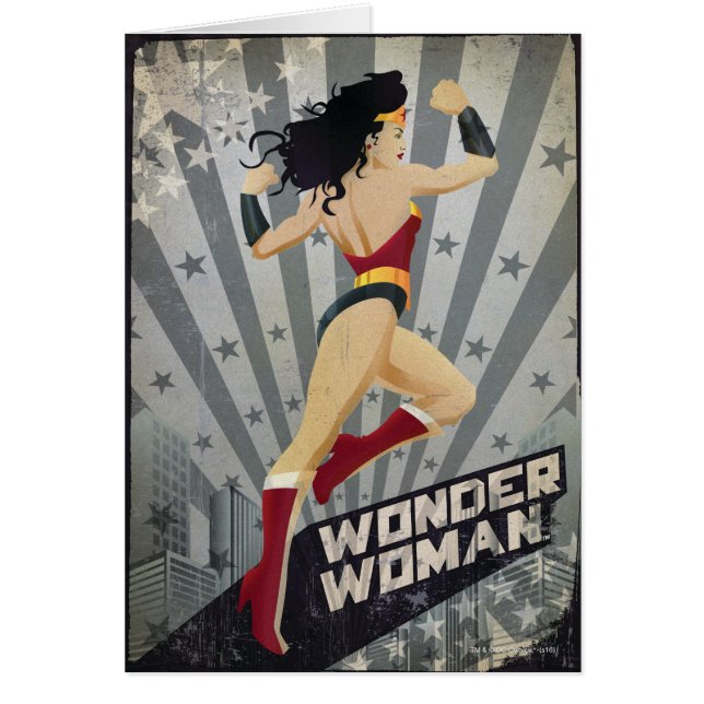 Wonder Woman Retro City Sunburst and Stars (Voorkant)