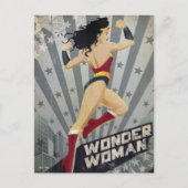 Wonder Woman Retro City Sunburst and Stars Briefkaart (Voorkant)