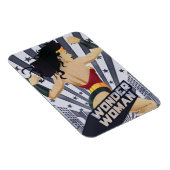 Wonder Woman Retro City Sunburst and Stars Magneet (Rechterzijde)