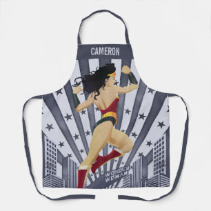 Wonder Woman Retro City Sunburst and Stars Schort