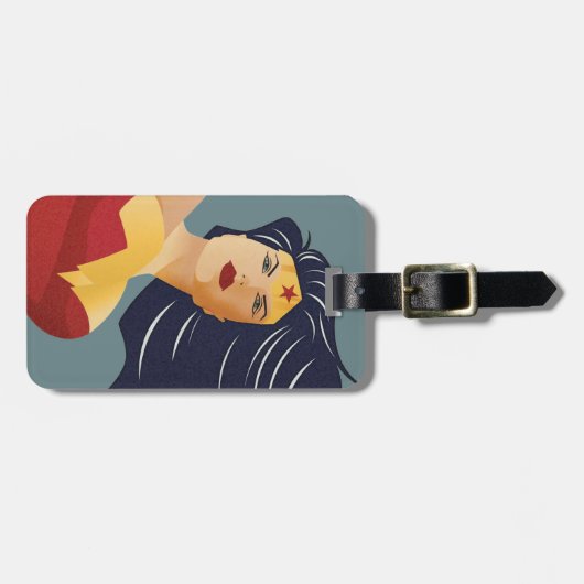 Wonder Woman Retro City Sunburst Bagagelabel (Voorkant horizontaal)