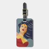 Wonder Woman Retro City Sunburst Bagagelabel (Voorkant verticaal)