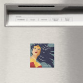 Wonder Woman Retro City Sunburst Magneet (Insitu (Vaatwasser))