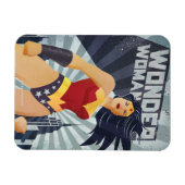 Wonder Woman Retro City Sunburst Magneet (Horizontaal)