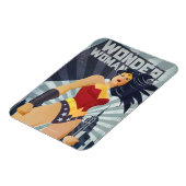 Wonder Woman Retro City Sunburst Magneet (Linkerzijde)