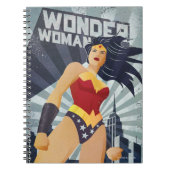 Wonder Woman Retro City Sunburst Notitieboek (Voorkant)