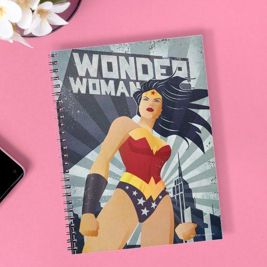 Wonder Woman Retro City Sunburst Notitieboek