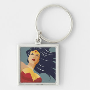 Wonder Woman Retro City Sunburst Sleutelhanger