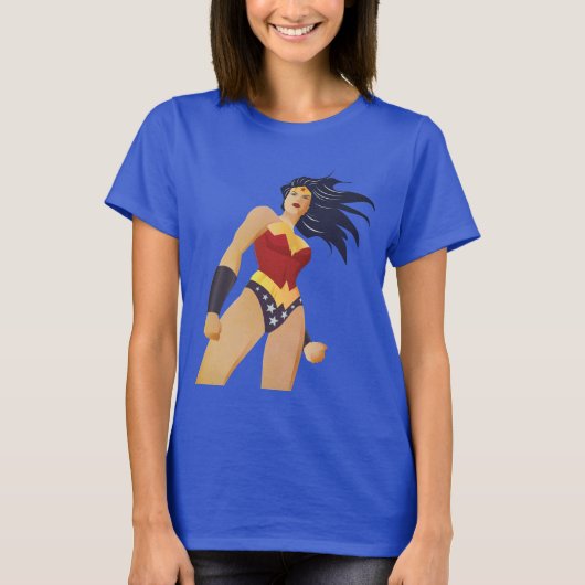 Wonder Woman Retro City Sunburst T-shirt (Voorkant)