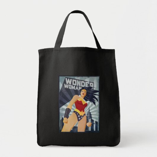 Wonder Woman Retro City Sunburst Tote Bag (Voorkant)