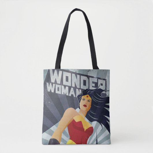 Wonder Woman Retro City Sunburst Tote Bag (Voorkant)
