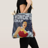 Wonder Woman Retro City Sunburst Tote Bag (Dichtbij)