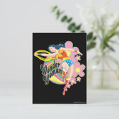 Wonder Woman Retro Flowers Briefkaart (Staand voorkant)