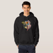Wonder Woman Retro Flowers Hoodie (Voorkant volledig)