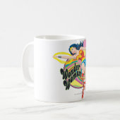 Wonder Woman Retro Flowers Koffiemok (Voorkant links)