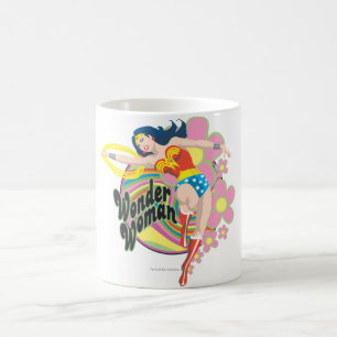 Wonder Woman Retro Flowers Koffiemok