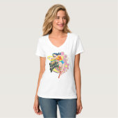 Wonder Woman Retro Flowers T-shirt (Voorkant volledig)