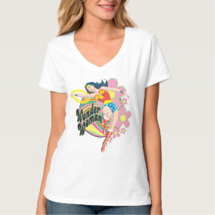 Wonder Woman Retro Flowers T-shirt
