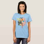 Wonder Woman Retro Flowers T-shirt (Voorkant volledig)