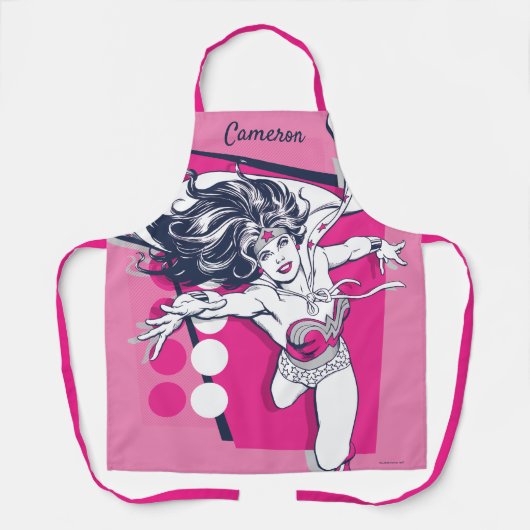 Wonder Woman Retro Glam Character Art Schort (Voorkant)