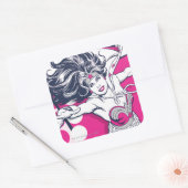 Wonder Woman Retro Glam Character Art Vierkante Sticker (Envelop)