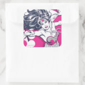 Wonder Woman Retro Glam Character Art Vierkante Sticker (Tas)