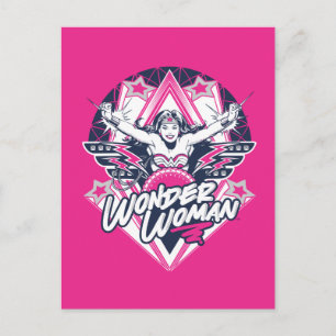 Wonder Woman Retro Glam Rock Graphic Briefkaart