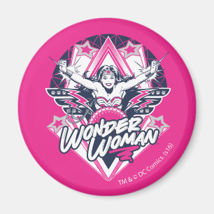 Wonder Woman Retro Glam Rock Graphic Magneet