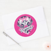 Wonder Woman Retro Glam Rock Graphic Ronde Sticker (Envelop)