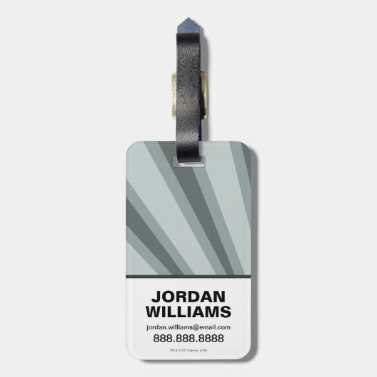 Wonder Woman Retro Profile Sunburst Bagagelabel (Achterkant verticaal)