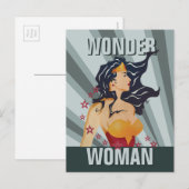 Wonder Woman Retro Profile Sunburst Briefkaart (Voorkant / Achterkant)