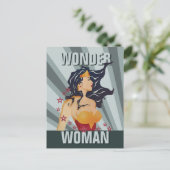 Wonder Woman Retro Profile Sunburst Briefkaart (Staand voorkant)